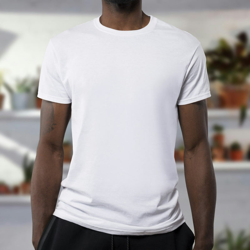 Classic cotton t-shirt on a hanger